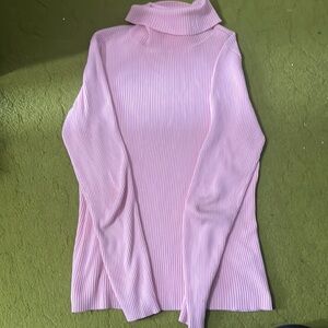 Ralph Lauren Pink Ribbed Turtleneck Sweater